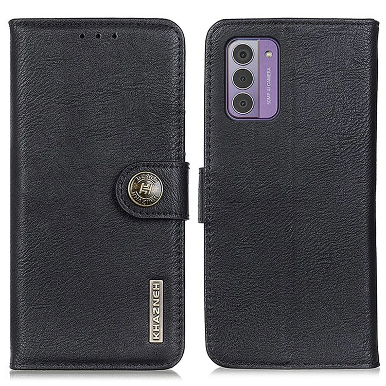 KHAZNEH Per Nokia G42 Wallet Phone Shell Flip Cover Stand Cowhide Texture Cell Phone Case - Nero