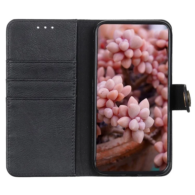 KHAZNEH Per Nokia G42 Wallet Phone Shell Flip Cover Stand Cowhide Texture Cell Phone Case - Nero