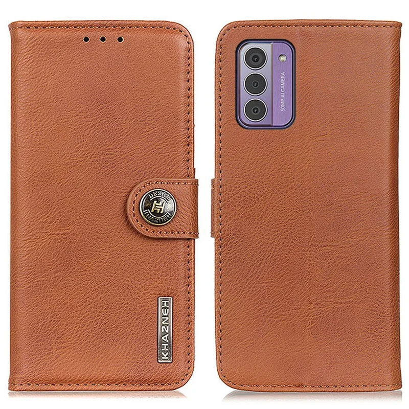 KHAZNEH Pour Nokia G42 Wallet Phone Shell Flip Cover Stand Cowhide Texture Cell Phone Case - Marron