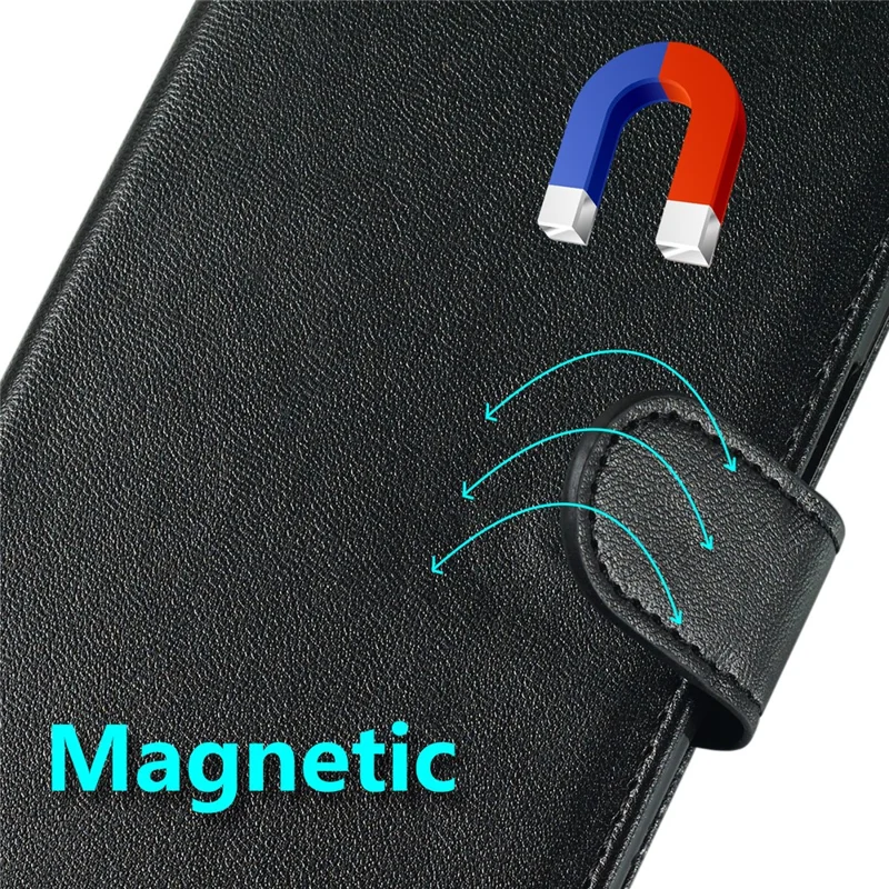 Pour iPhone 15 Pro Solid Color PU Leather Wallet Cover Anti-scratch Flip Stand Phone Case - Noir