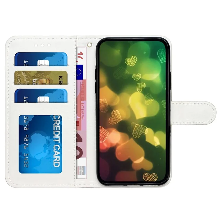 For iPhone 15 Pro Full Protection Phone Leather Case Pattern Printing Stand Wallet Cover - Couple Wolf