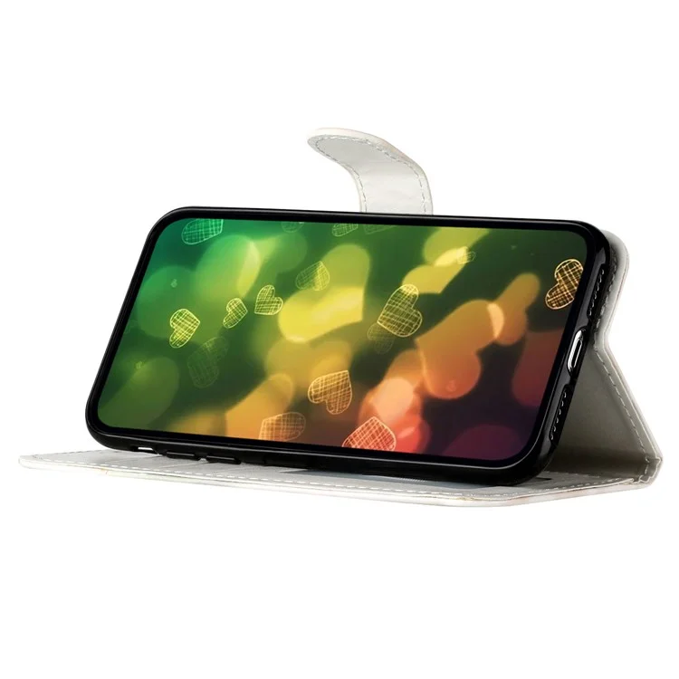 For iPhone 15 Pro Full Protection Phone Leather Case Pattern Printing Stand Wallet Cover - Couple Wolf