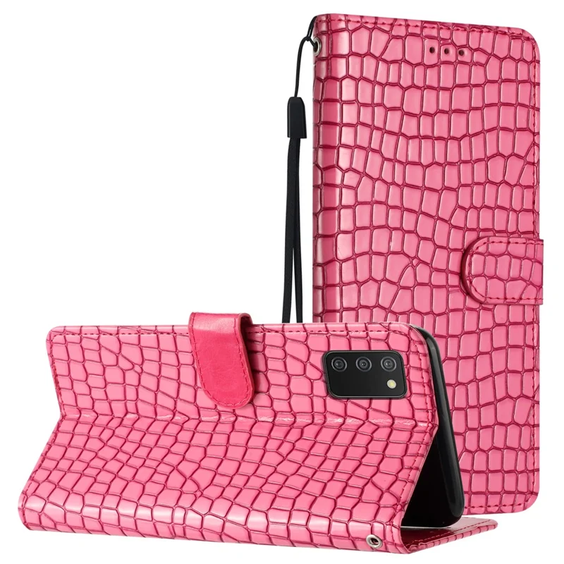 Pour Samsung Galaxy A02s (164.2x75.9x9.1mm) / Couverture de Support de Portefeuille en Cuir F02s - Rose
