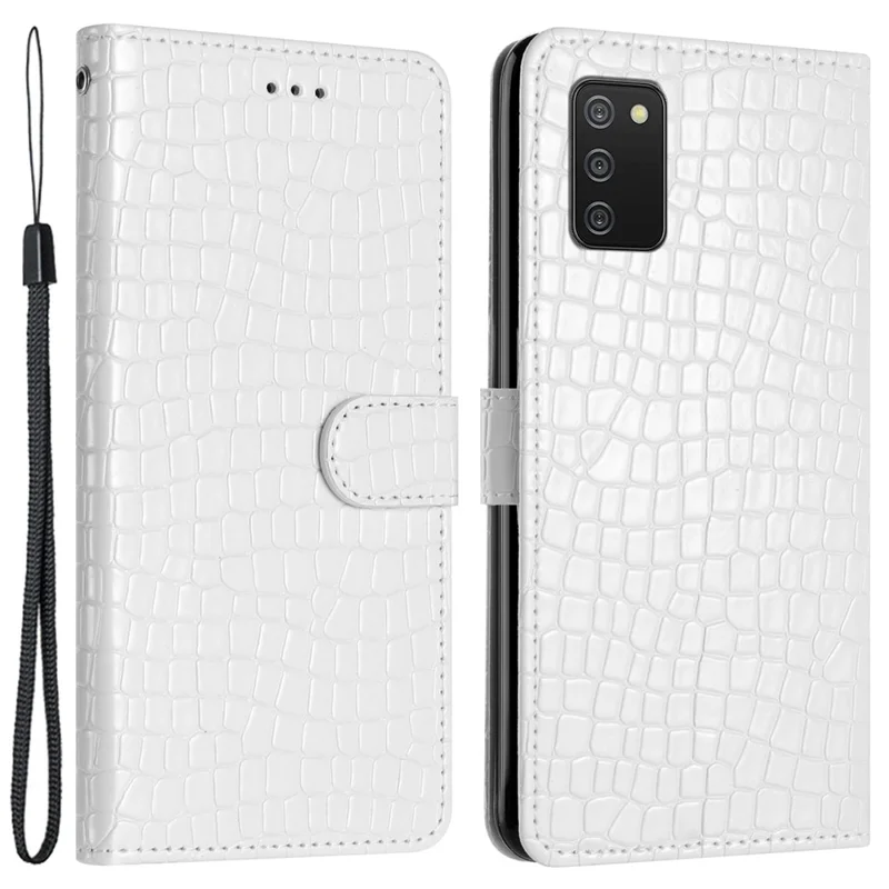 Pour Samsung Galaxy A02s (164.2x75.9x9.1mm) / Couverture de Support de Portefeuille en Cuir F02s - Blanc