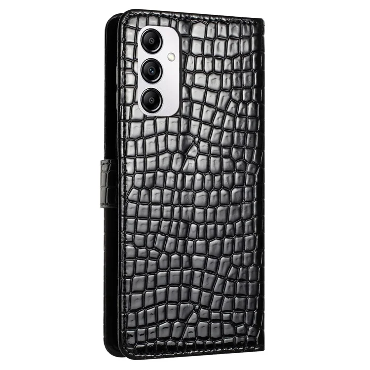 Para Samsung Galaxy M23 5G / F23 5G Funda de teléfono tipo cartera con textura de cocodrilo de cuero PU y soporte - Negro