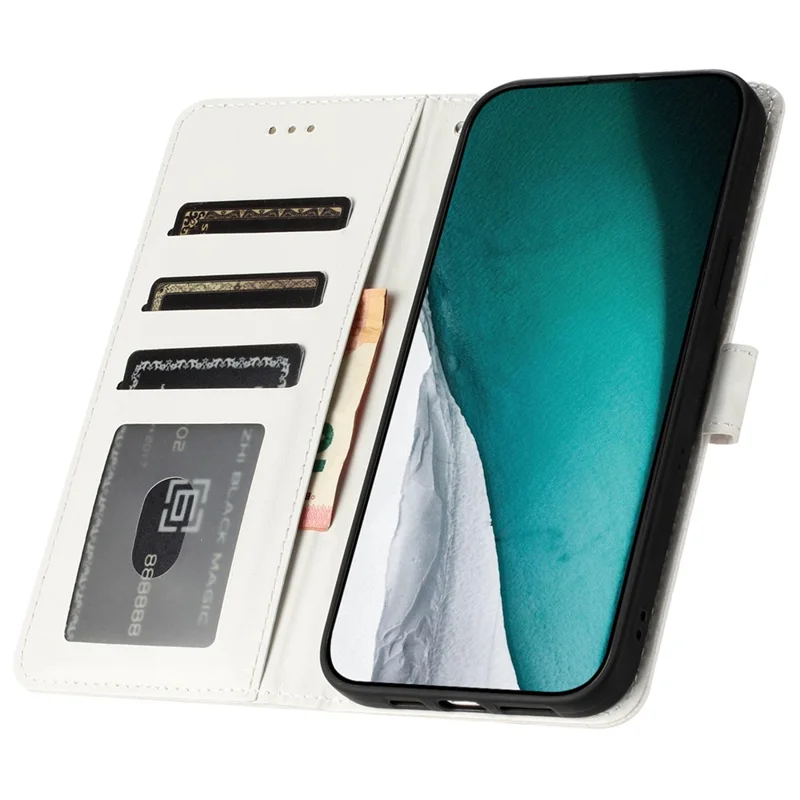 For Samsung Galaxy A40 Full Protection Stand Cover Crocodile Texture Leather Wallet Phone Case with Strap - White