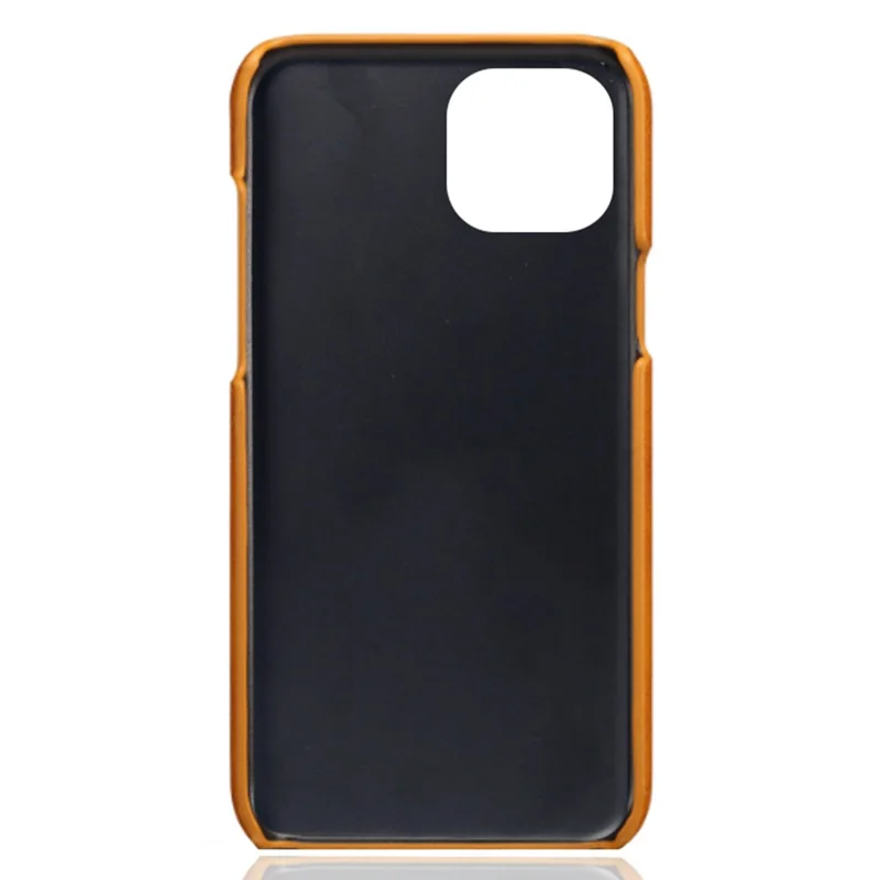 Dual Card Slots Phone Cover for iPhone 15 , PU Leather Coated PC Protective Back Case - Orange