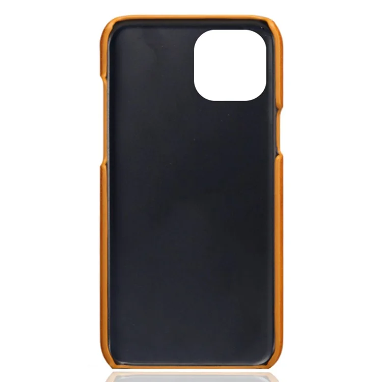 Dual Card Slots Phone Cover für iPhone 15 Plus, Anti-Kratzer PU-Leder beschichtete PC-Schutzhülle - Orange