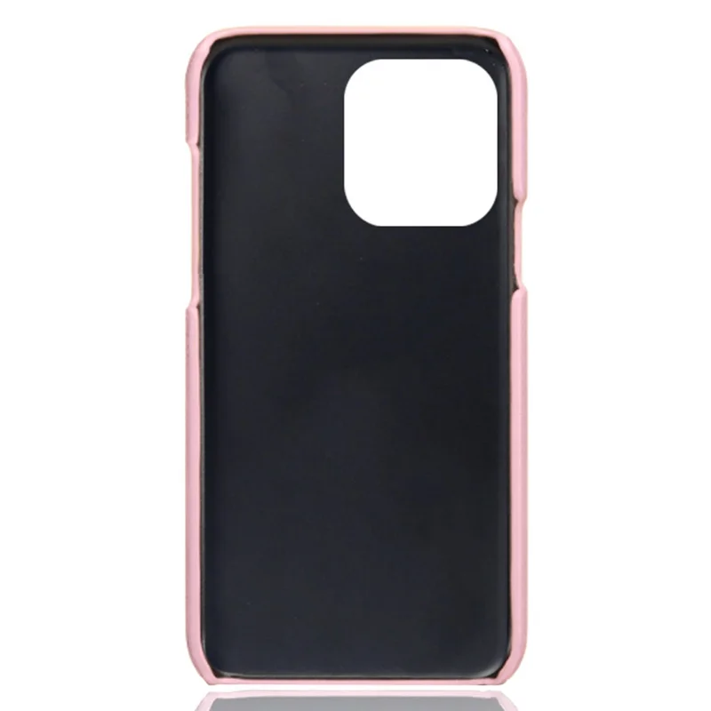 Phone Cover for iPhone 15 Pro , PU Leather Coated PC Protective Back Case with Dual Card Slots - Rose Gold