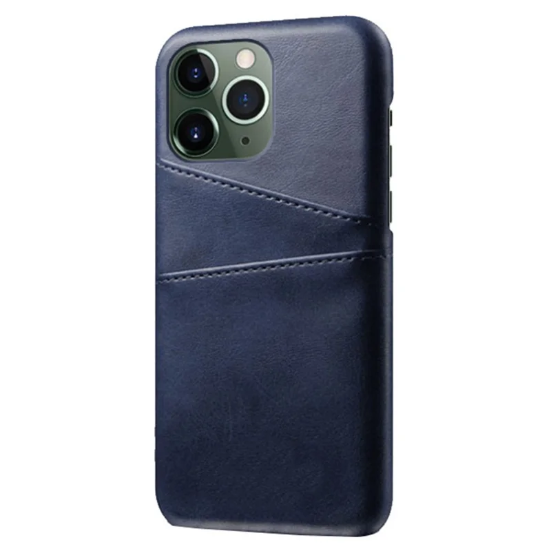 Phone Cover for iPhone 15 Pro , PU Leather Coated PC Protective Back Case with Dual Card Slots - Blue