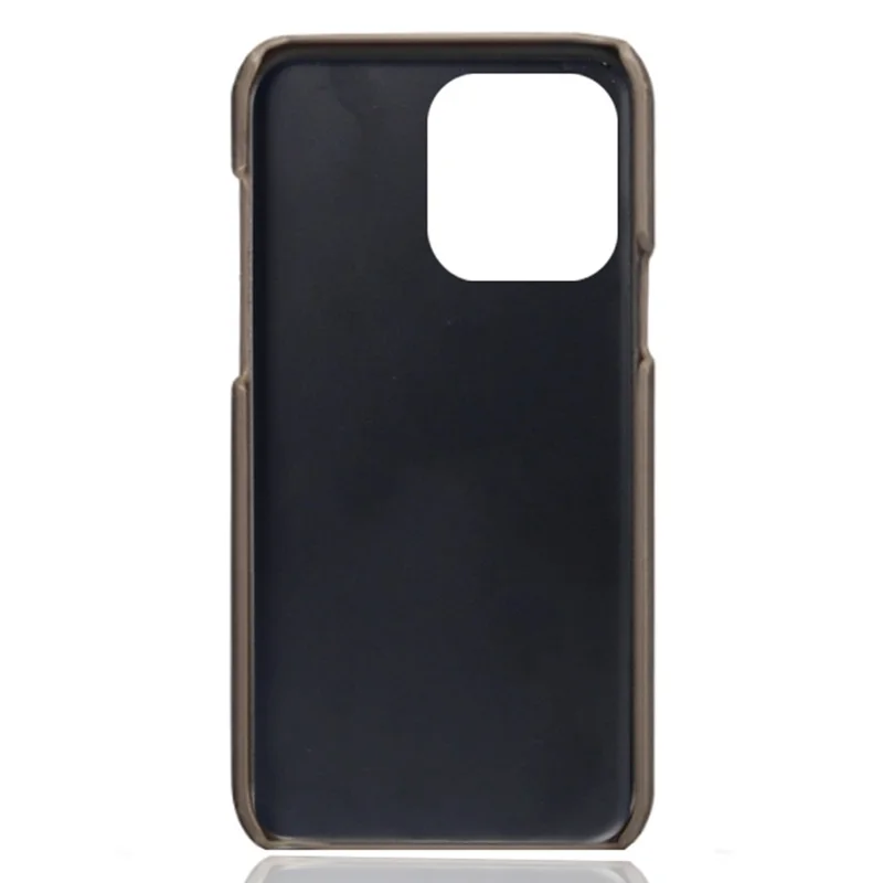 Dual Card Slots Phone Cover for iPhone 15 Pro Max , PU Leather Coated PC Shockproof Back Case - Grey