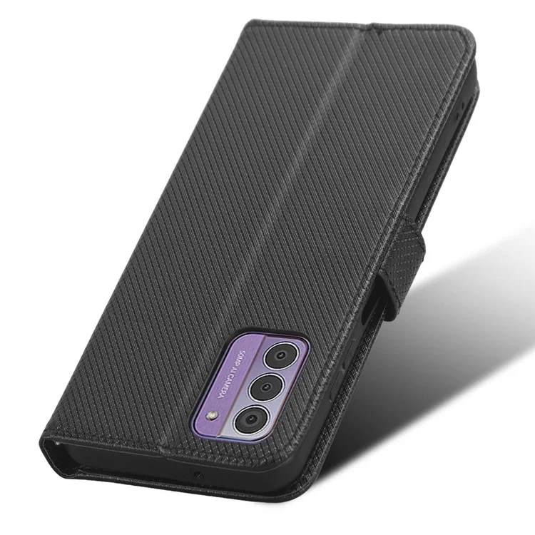 Custodia in pelle PU per telefono Nokia C300, cover per telefono con texture a diamante antiscivolo - Nero
