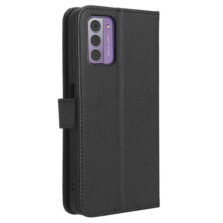 Custodia in pelle PU per telefono Nokia C300, cover per telefono con texture a diamante antiscivolo - Nero