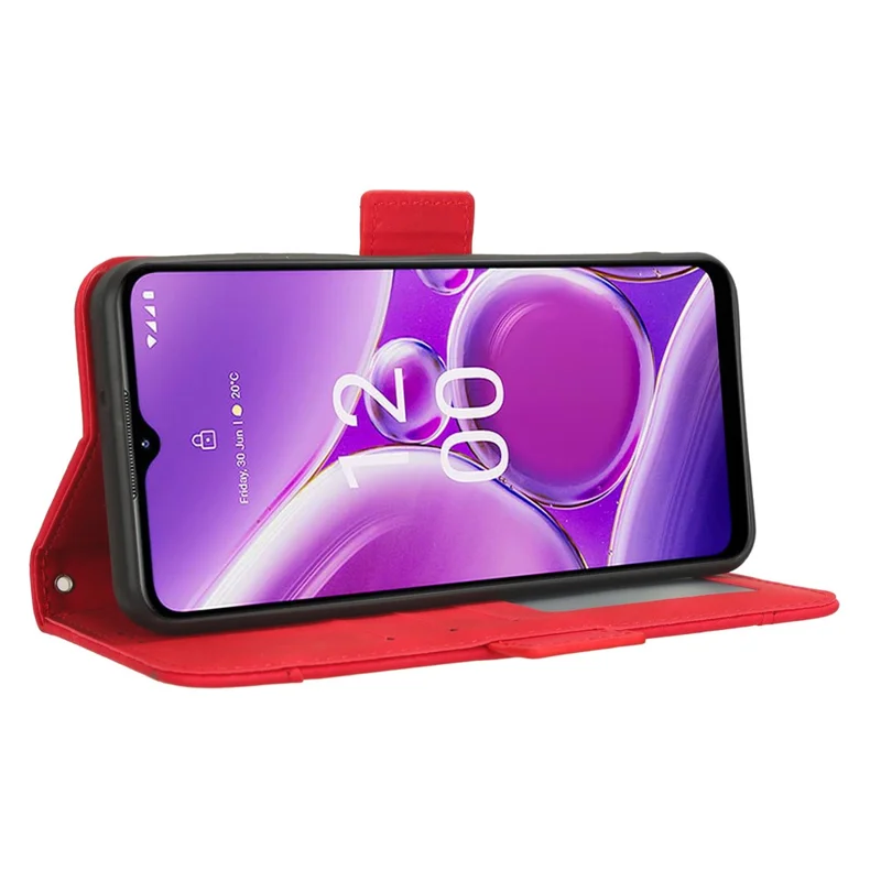Multiple Card Slots Leather Wallet Case for Nokia C300 , Stand Phone Full Protection Phone Cover - Red
