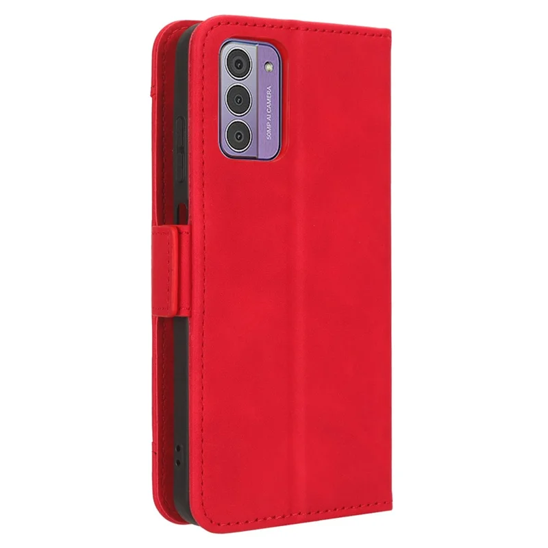 Multiple Card Slots Leather Wallet Case for Nokia C300 , Stand Phone Full Protection Phone Cover - Red