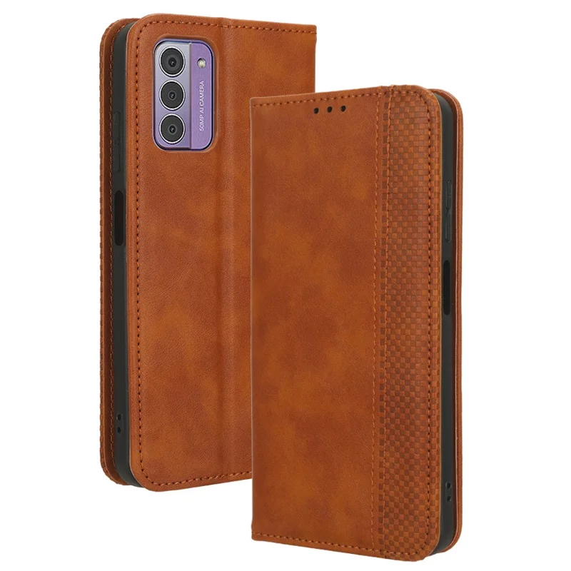 Wallet Retro Phone Case for Nokia C300 , Anti-scratch PU Leather Stand Phone Cover - Brown