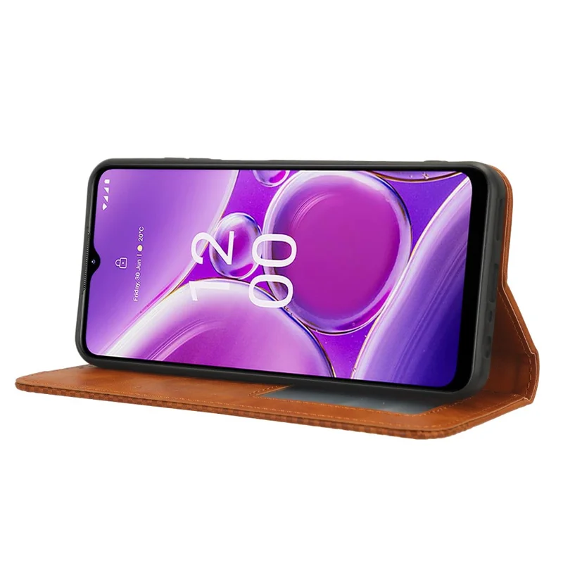 Wallet Retro Phone Case for Nokia C300 , Anti-scratch PU Leather Stand Phone Cover - Brown