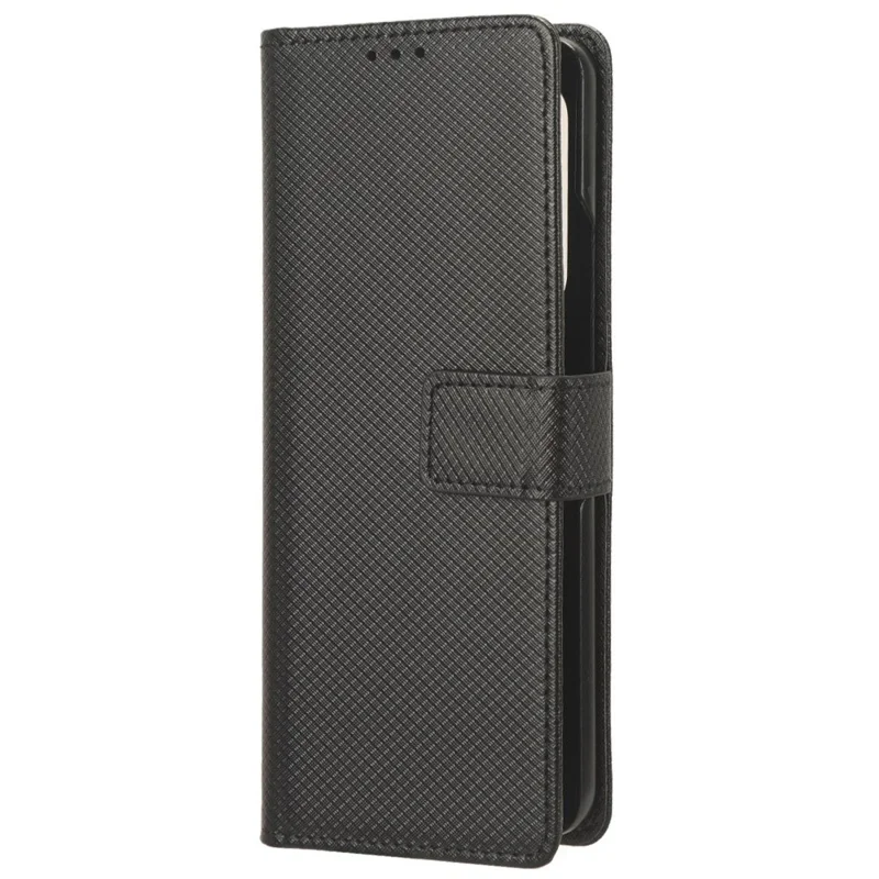 Leather Case for Samsung Galaxy Z Fold5 5G , Diamond Texture Wallet Stand Phone Cover with Pen Slot - Black