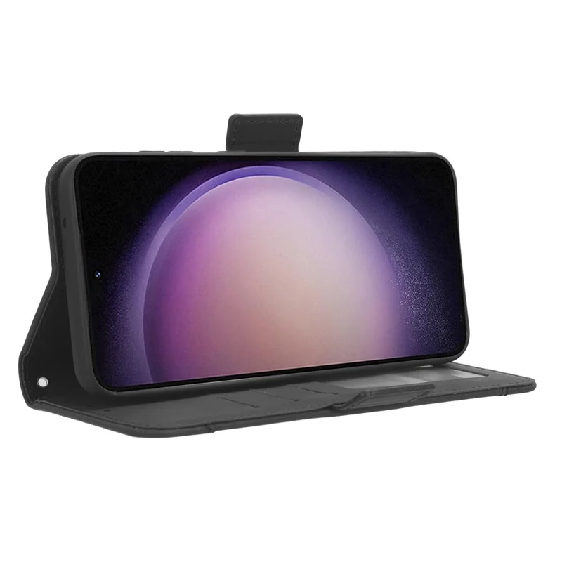 Custodia per telefono con più slot per schede per Samsung Galaxy S23 FE, Cover in pelle per portafoglio e supporto - Nero