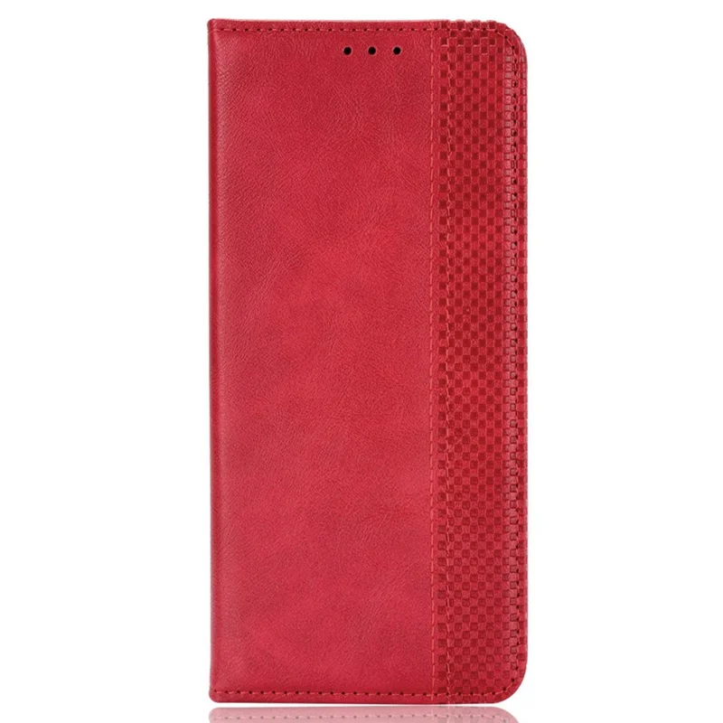 Stand Wallet Phone Case for Samsung Galaxy S23 FE , Retro PU Leather Protective Phone Cover - Red