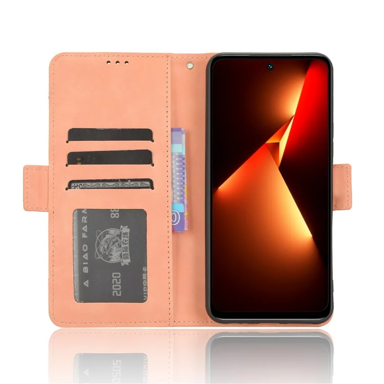 Custodia per telefono in pelle PU per TECNO Pova Neo 3 4G LH6n, supporto con più slot per schede, custodia a portafoglio - Rosa