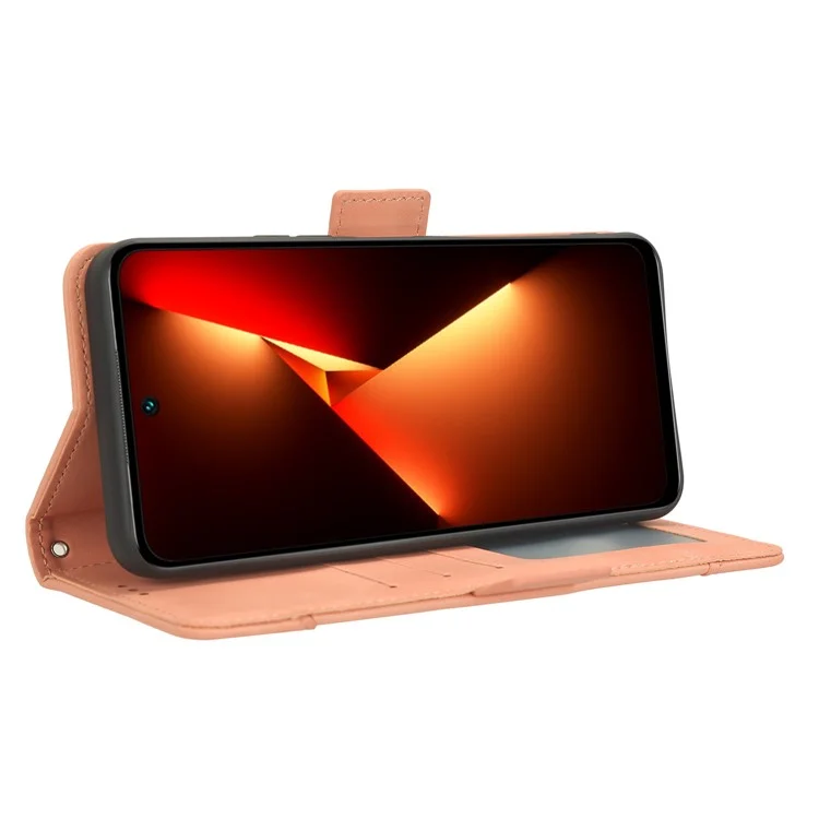 Custodia per telefono in pelle PU per TECNO Pova Neo 3 4G LH6n, supporto con più slot per schede, custodia a portafoglio - Rosa