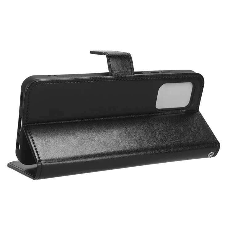 Per Nokia G42 PU Leather Folio Flip Case Crazy Horse Texture Stand Wallet Phone Cover - Nero