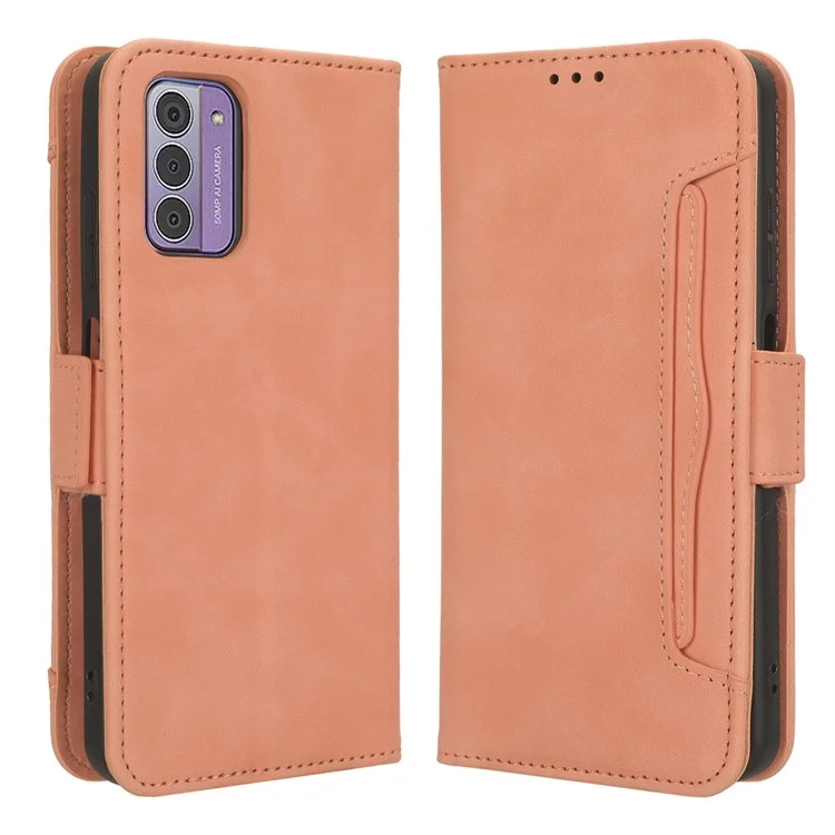 Per Nokia G42 Flip Stand Case Multiple Card Slots Wallet PU Leather Phone Cover - Rosa
