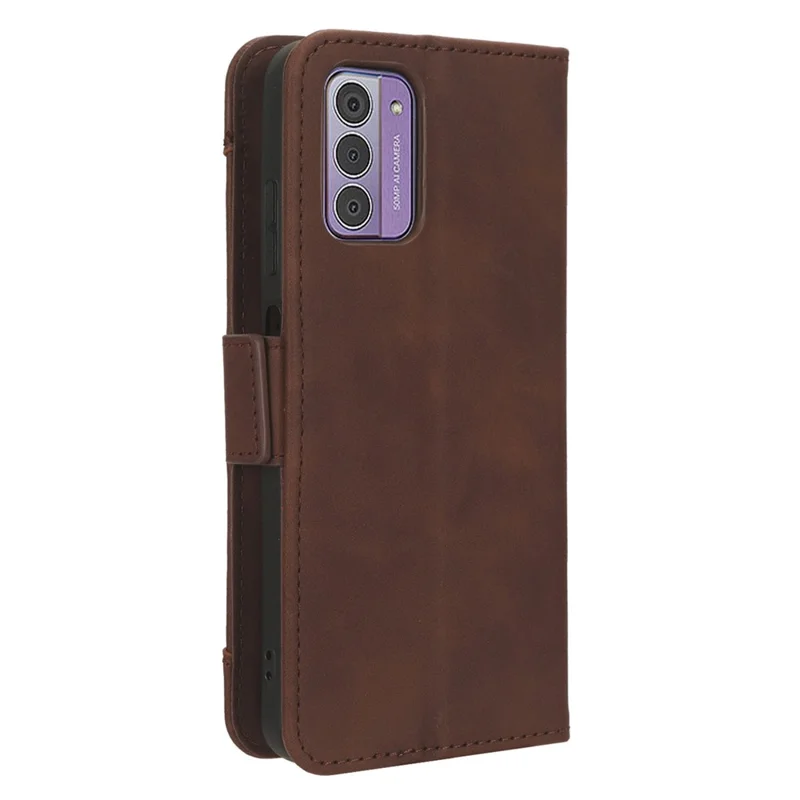Para Nokia G42 Flip Stand Case Multiple Card Slots Wallet PU Leather Phone Cover - Brown