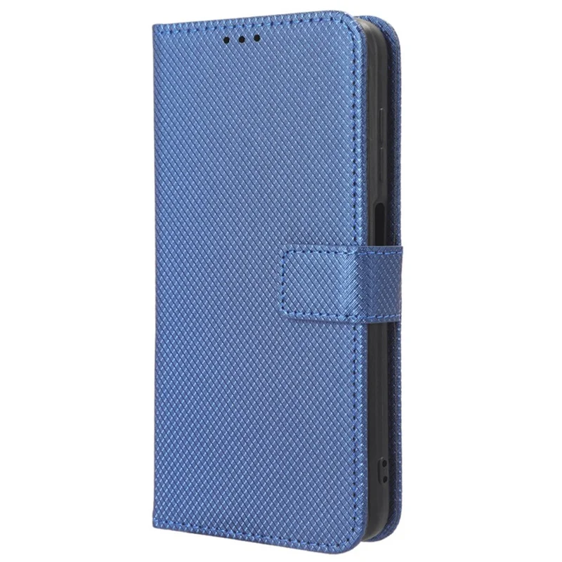 For Nokia C110 PU Leather Wallet Flip Case Diamond Texture Stand Phone Cover with Strap - Blue