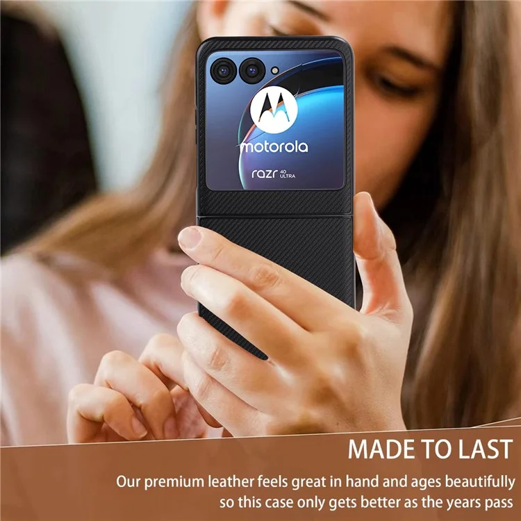 VILI TC Series for Motorola Razr 40 Ultra 5G Shockproof Phone Case PU Leather Coated PC+TPU Hybrid Cover