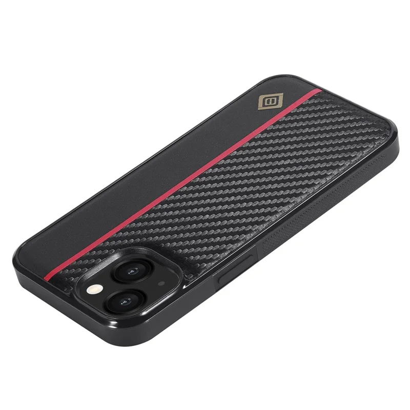 LC.IMEEKE For iPhone 14 Plus Phone Case Carbon Fiber Texture PU Leather Coated TPU + EVA Cover