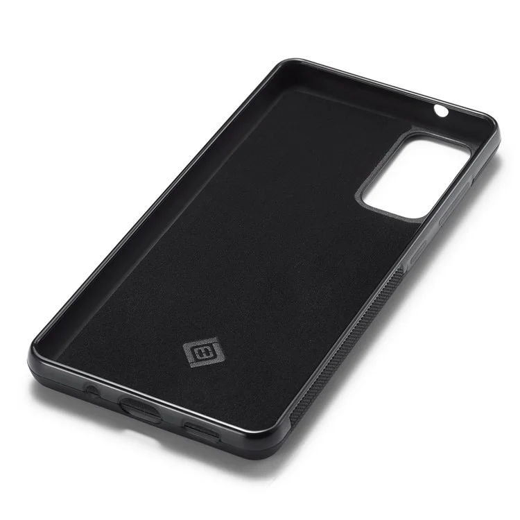 LC.IMEEKE Handyhülle für Samsung Galaxy A32 5G / M32 5G, Carbon-Faser-Textur PU-Leder-beschichtete TPU+EVA-Abdeckung