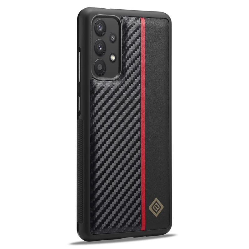 LC.IMEEKE Phone Case for Samsung Galaxy A32 4G (EU Version) Anti-drop Carbon Fiber Texture PU Leather Coated TPU+EVA Cover