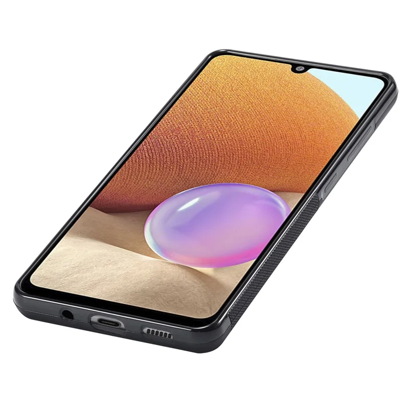 LC.IMEEKE Phone Case for Samsung Galaxy A32 4G (EU Version) Anti-drop Carbon Fiber Texture PU Leather Coated TPU+EVA Cover