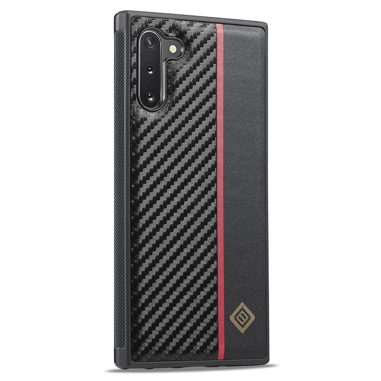 LC.IMEEKE Carbon-Faser-Textur-Hülle für Samsung Galaxy Note 10 4G Anti-Kratzer PU-Leder + TPU + EVA Handyhülle