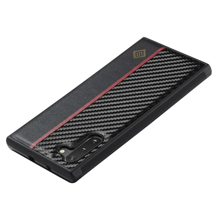 LC.IMEEKE Carbon-Faser-Textur-Hülle für Samsung Galaxy Note 10 4G Anti-Kratzer PU-Leder + TPU + EVA Handyhülle