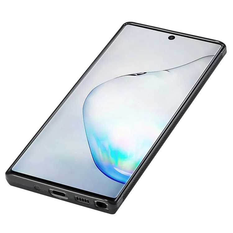 LC.IMEEKE Carbon-Faser-Textur-Hülle für Samsung Galaxy Note 10 4G Anti-Kratzer PU-Leder + TPU + EVA Handyhülle