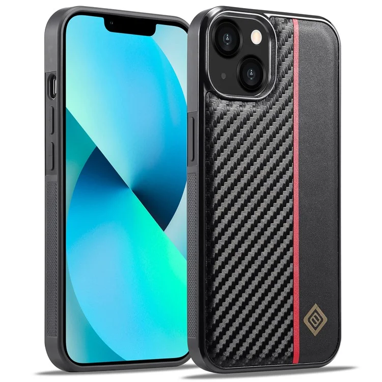 LC.IMEEKE For iPhone 13 mini 5.4 inch Phone Case Carbon Fiber Texture Anti-scratch Leather Coated TPU+EVA Cover