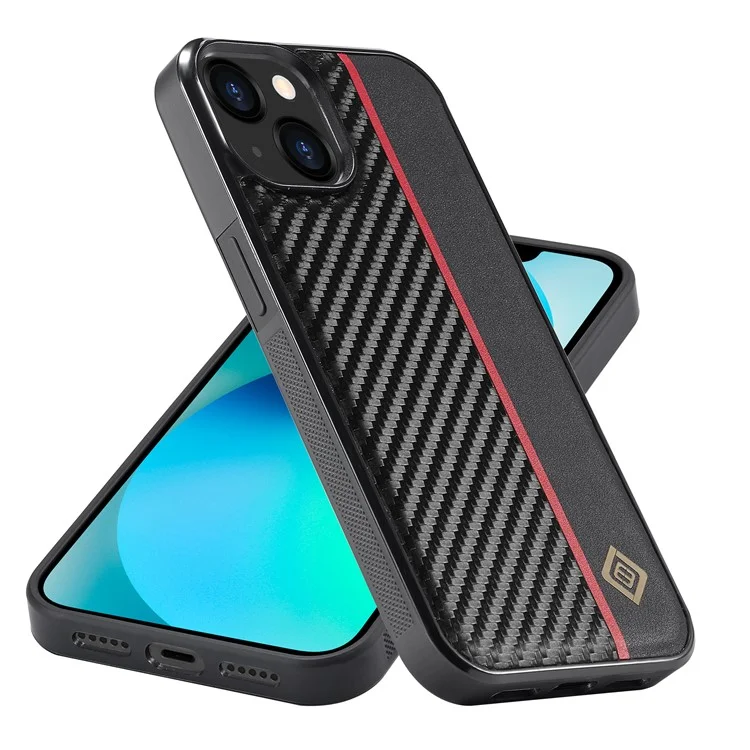 LC.IMEEKE For iPhone 13 mini 5.4 inch Phone Case Carbon Fiber Texture Anti-scratch Leather Coated TPU+EVA Cover