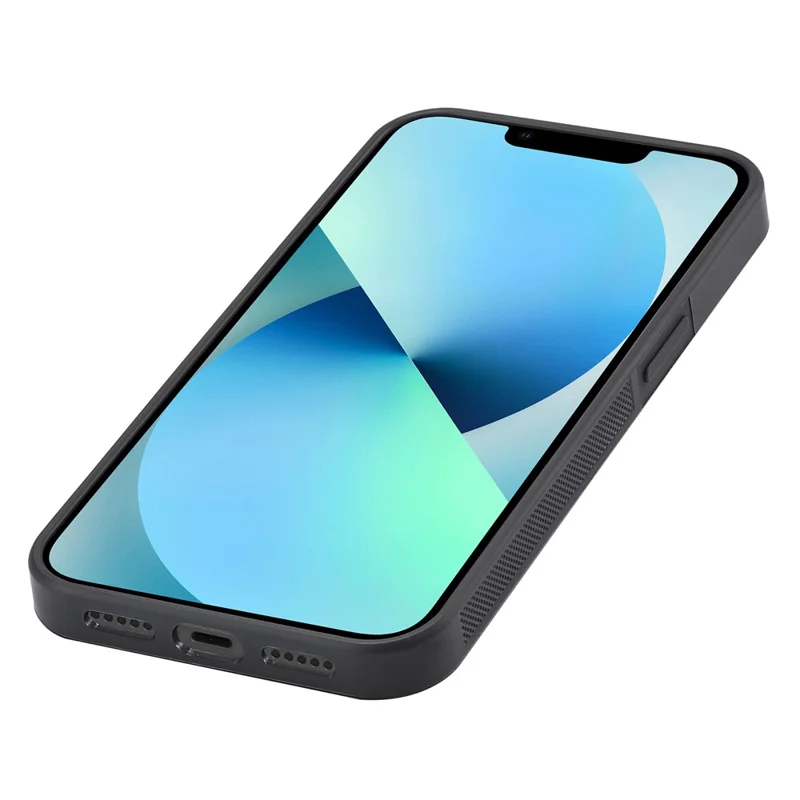 LC.IMEEKE Para iPhone 13 de 6.1 pulgadas Funda trasera de Caso de Fibra de Carbono Textura PU Cuero Revestido TPU+EVA Funda de Teléfono