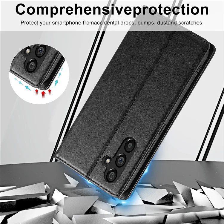 LC.IMEEKE Para Samsung Galaxy S23 FE Caso de Carteira de Bloqueio RFID de Couro PU com Suporte Flip Phone Cover - Preto
