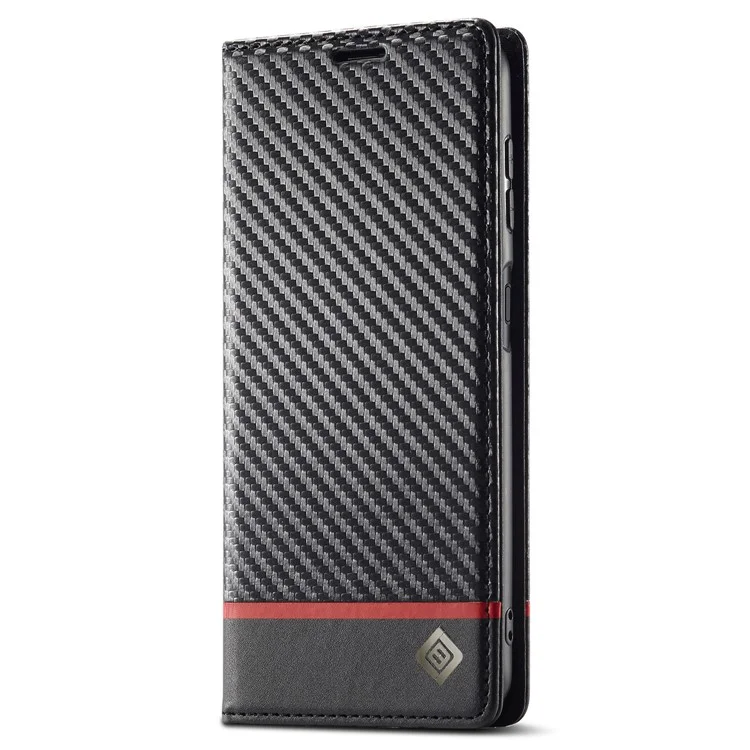 LC.IMEEKE For Samsung Galaxy S23 FE Leather Stand Cover Carbon Fiber Texture Wallet Phone Case - Horizontal Stripe