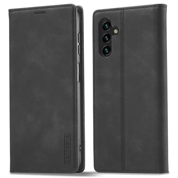 Étui pour téléphone LC.IMEEKE pour Samsung Galaxy S23 FE, portefeuille en cuir microfibre avec support - Noir