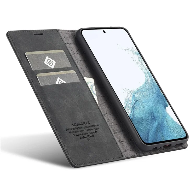 Étui pour téléphone LC.IMEEKE pour Samsung Galaxy S23 FE, portefeuille en cuir microfibre avec support - Noir