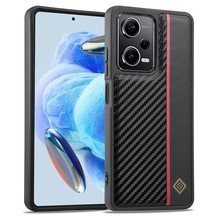 LC.IMEEKE для Xiaomi Redmi Note 12 5G (Китай) / (Индия) / (Глобальный) / Poco X5 5G Чехол с текстурой углеродного волокна, ударопрочный PU-кожа + TPU + EVA