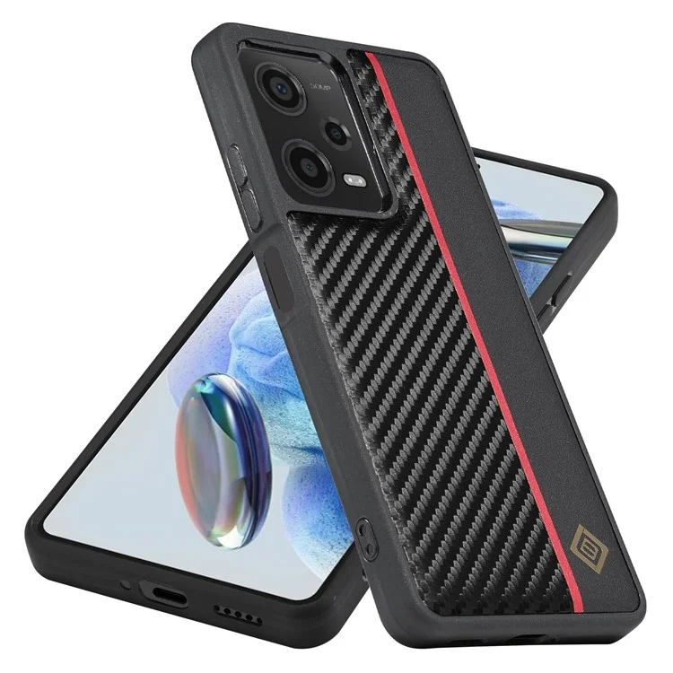 LC.IMEEKE для Xiaomi Redmi Note 12 5G (Китай) / (Индия) / (Глобальный) / Poco X5 5G Чехол с текстурой углеродного волокна, ударопрочный PU-кожа + TPU + EVA