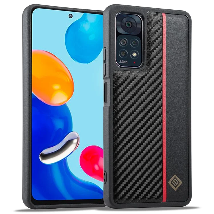 LC.IMEEKE Anti-drop Case for Xiaomi Redmi Note 11 Pro 4G (MediaTek) / 11 Pro 5G (Qualcomm) / 12 Pro 4G , Carbon Fiber Texture PU Leather+TPU+EVA Phone Back Cover