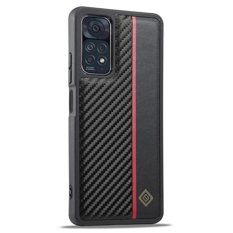 LC.IMEEKE Anti-drop Case for Xiaomi Redmi Note 11 Pro 4G (MediaTek) / 11 Pro 5G (Qualcomm) / 12 Pro 4G , Carbon Fiber Texture PU Leather+TPU+EVA Phone Back Cover