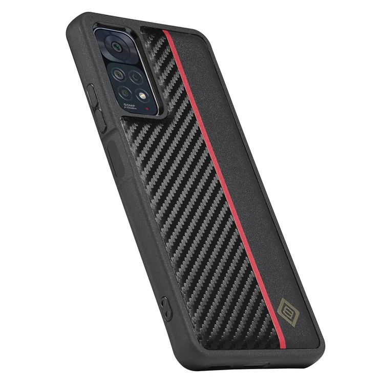 LC.IMEEKE Anti-drop Case for Xiaomi Redmi Note 11 Pro 4G (MediaTek) / 11 Pro 5G (Qualcomm) / 12 Pro 4G , Carbon Fiber Texture PU Leather+TPU+EVA Phone Back Cover